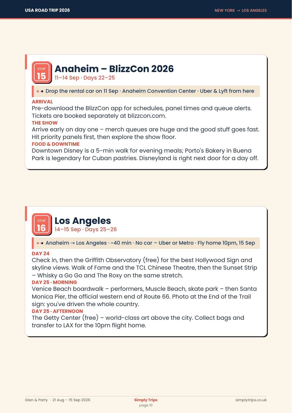 USA road trip itinerary page 10